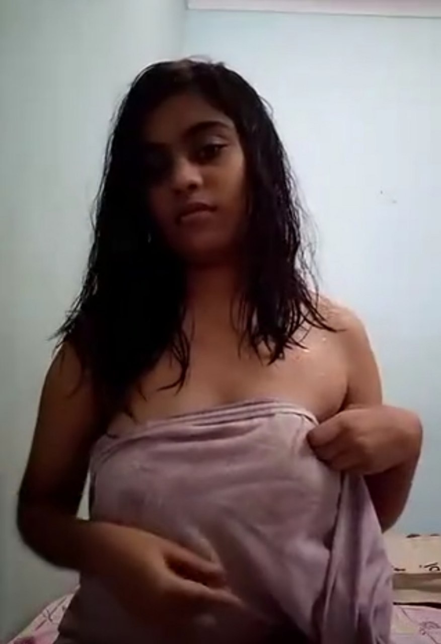 Cute girl showing in Towel